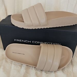 French Connection Women's Tan Slide Sandals